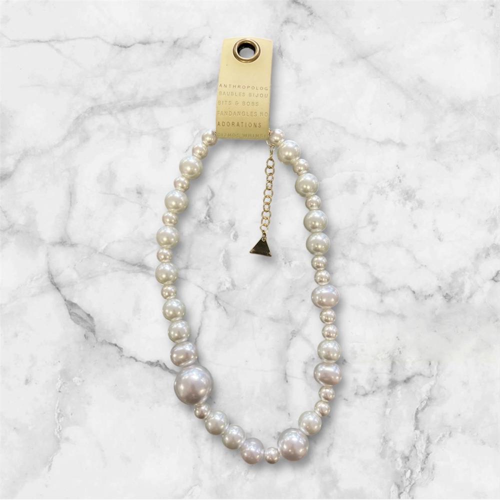 NWT Anthropologie Serefina Chunky Pearl Choker Necklace